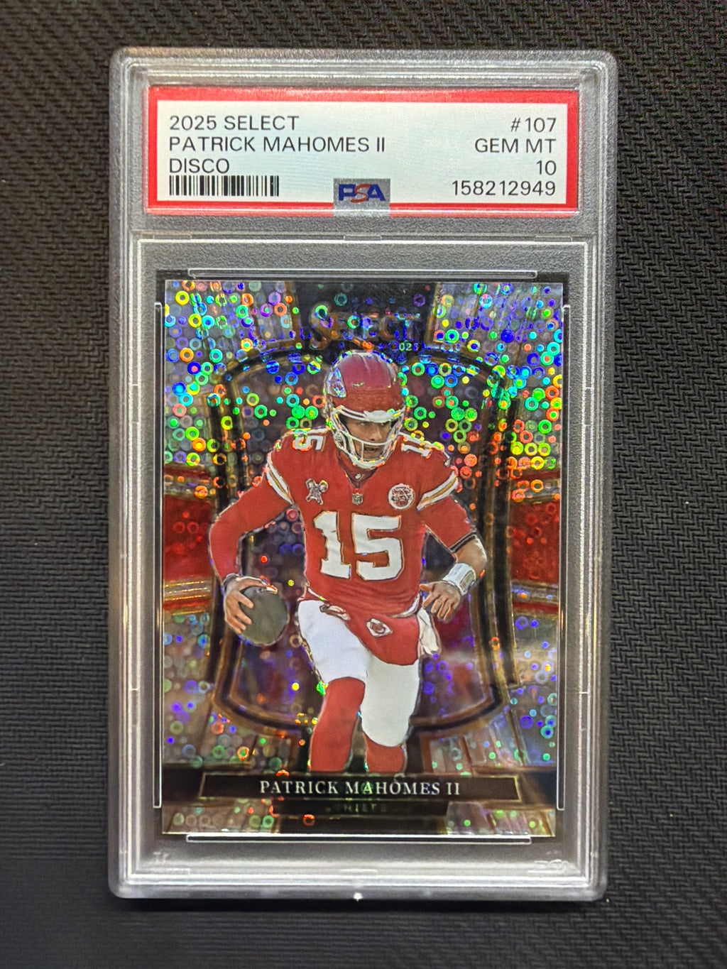2025 Select Patrick Mahomes Premier Level Disco PSA 10 Chiefs