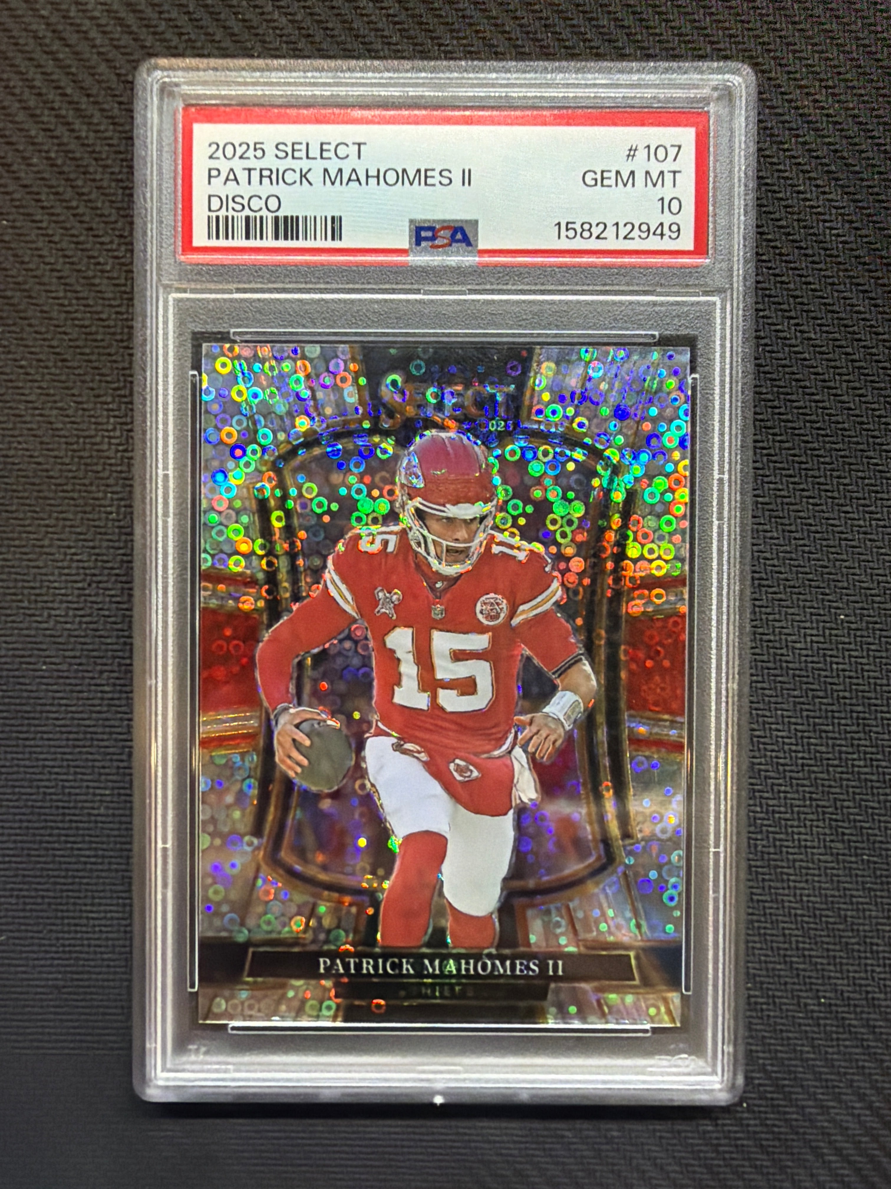 2025 Select Patrick Mahomes Premier Level Disco PSA 10 Chiefs