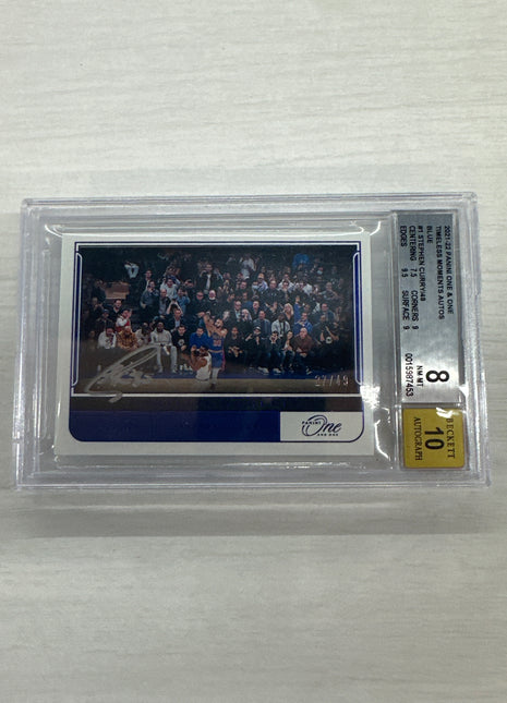 2021 One & One Timeless Stephen Curry Auto /49 Blue BGS 8/10