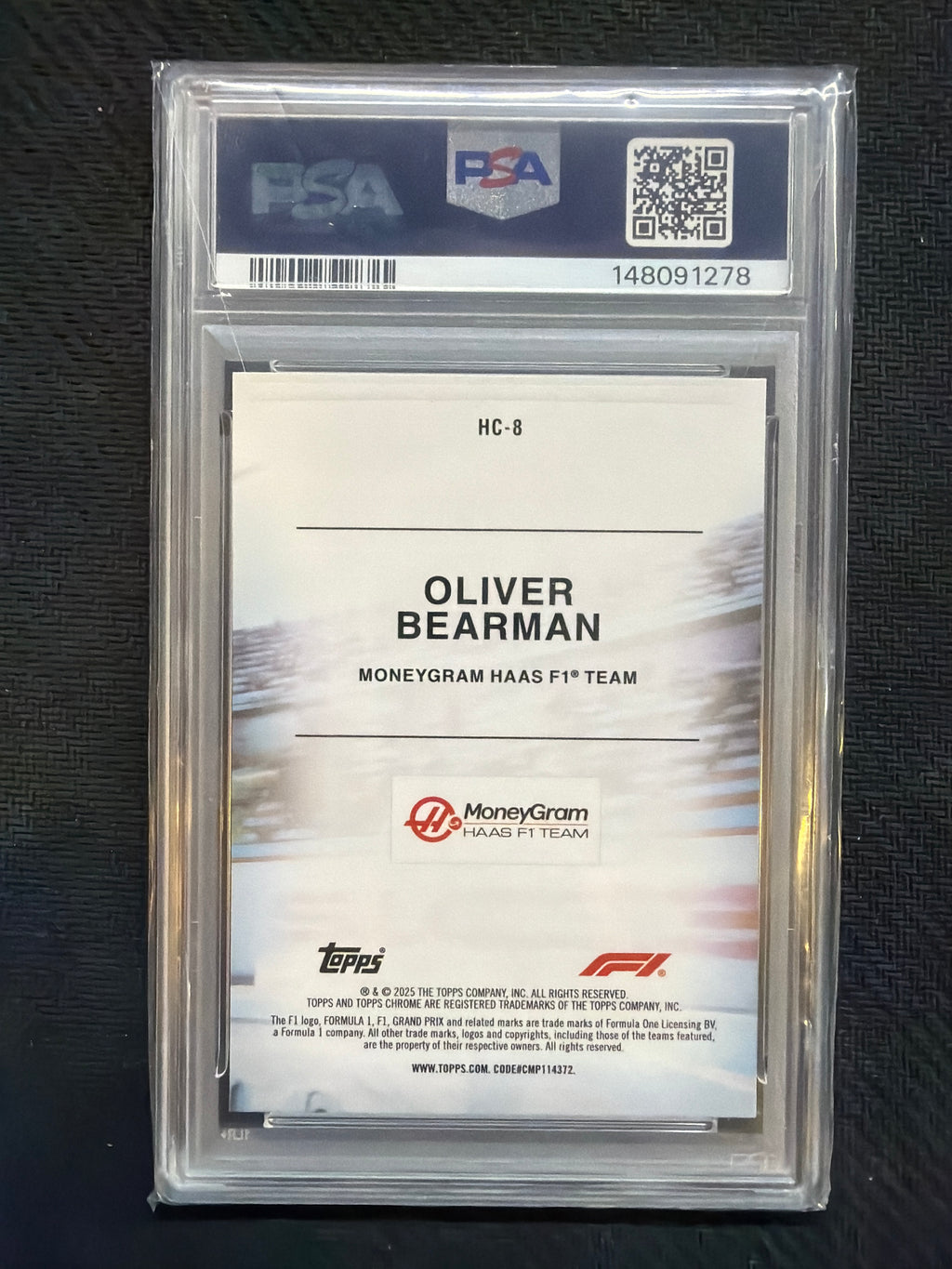 2025 Topps Chrome F1 Oliver Bearman Helmet Rookie PSA 10 278