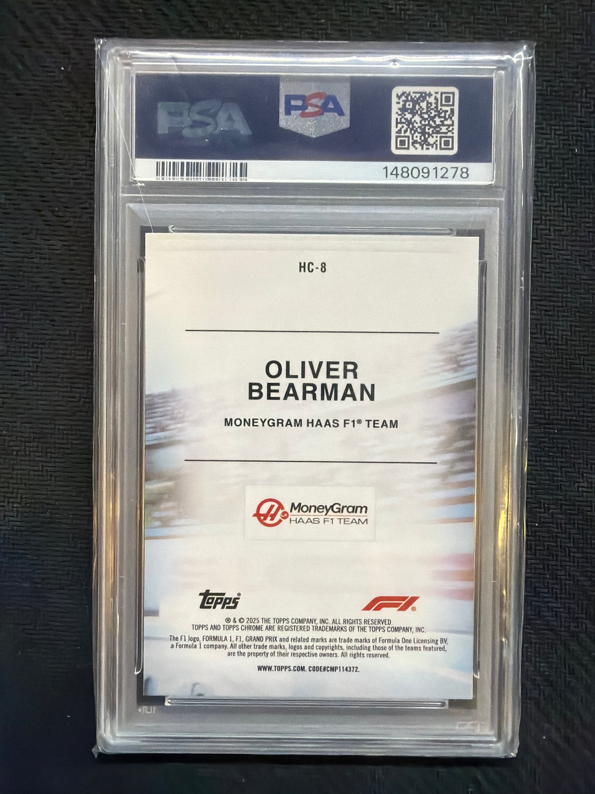 2025 Topps Chrome F1 Oliver Bearman Helmet Rookie PSA 10 278