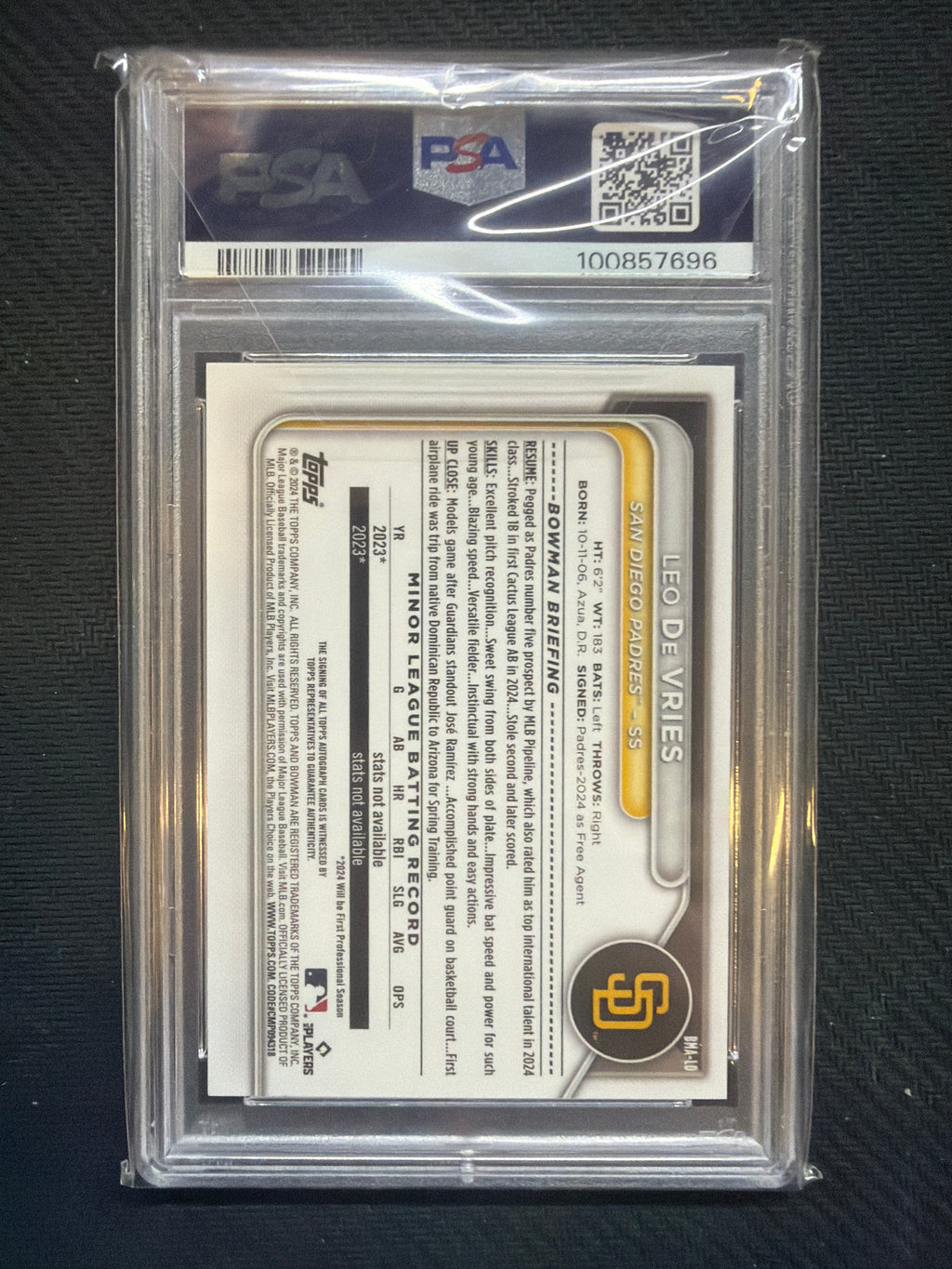 2024 Bowman Chrome Mega Leo De Vries Auto PSA 9 696