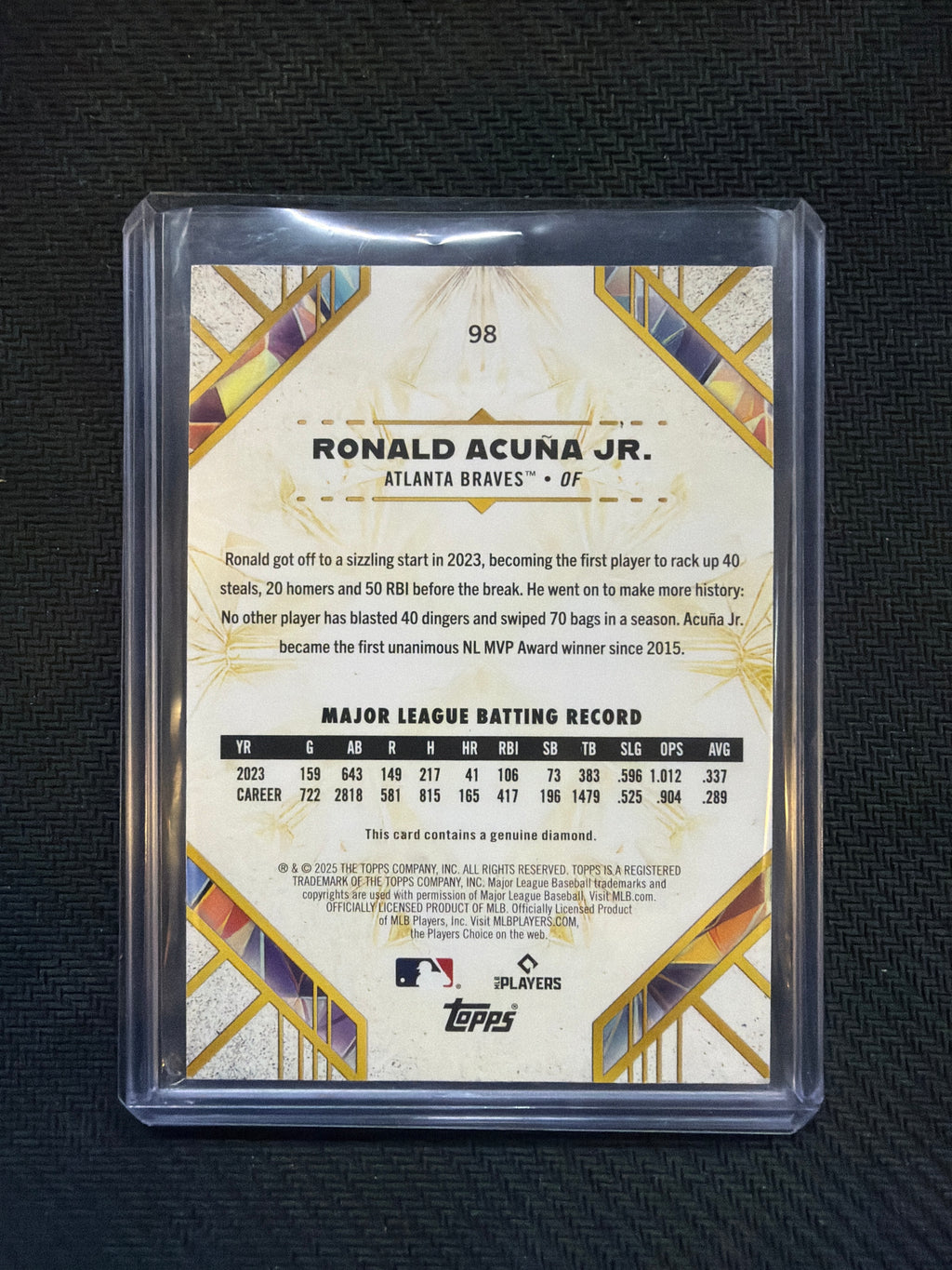 2025 Topps Diamond Icons Ronald Acuna Jr /15 Braves