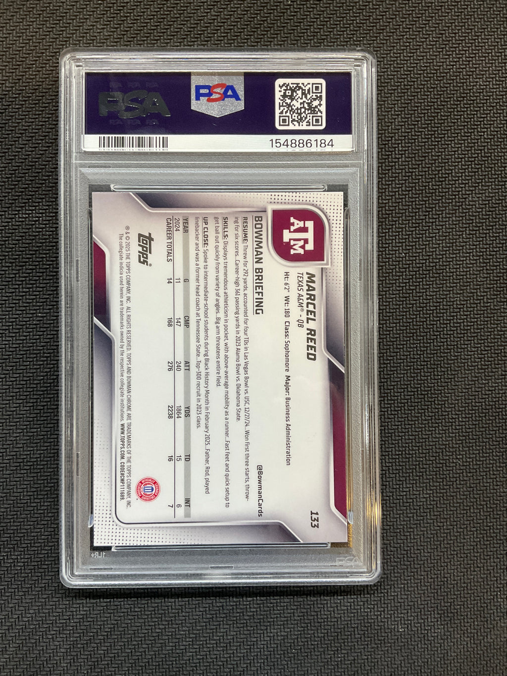 2025 Bowman U Chrome Marcel Reed Aqua Mini Diamond PSA 10