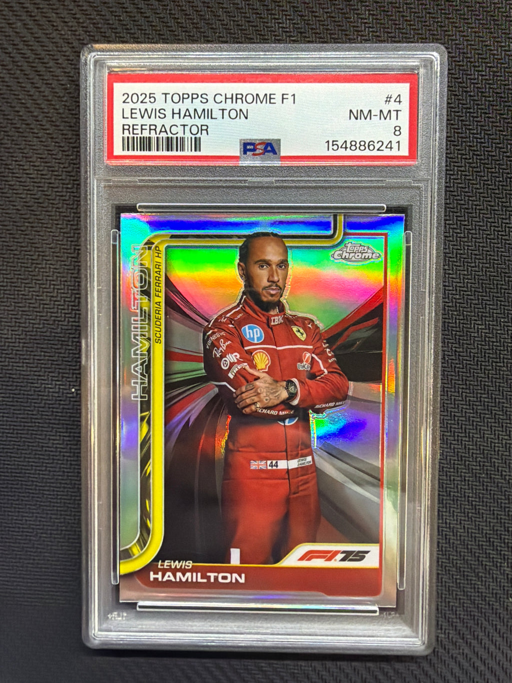 2025 Topps Chrome F1 Lewis Hamilton Refractor PSA 8