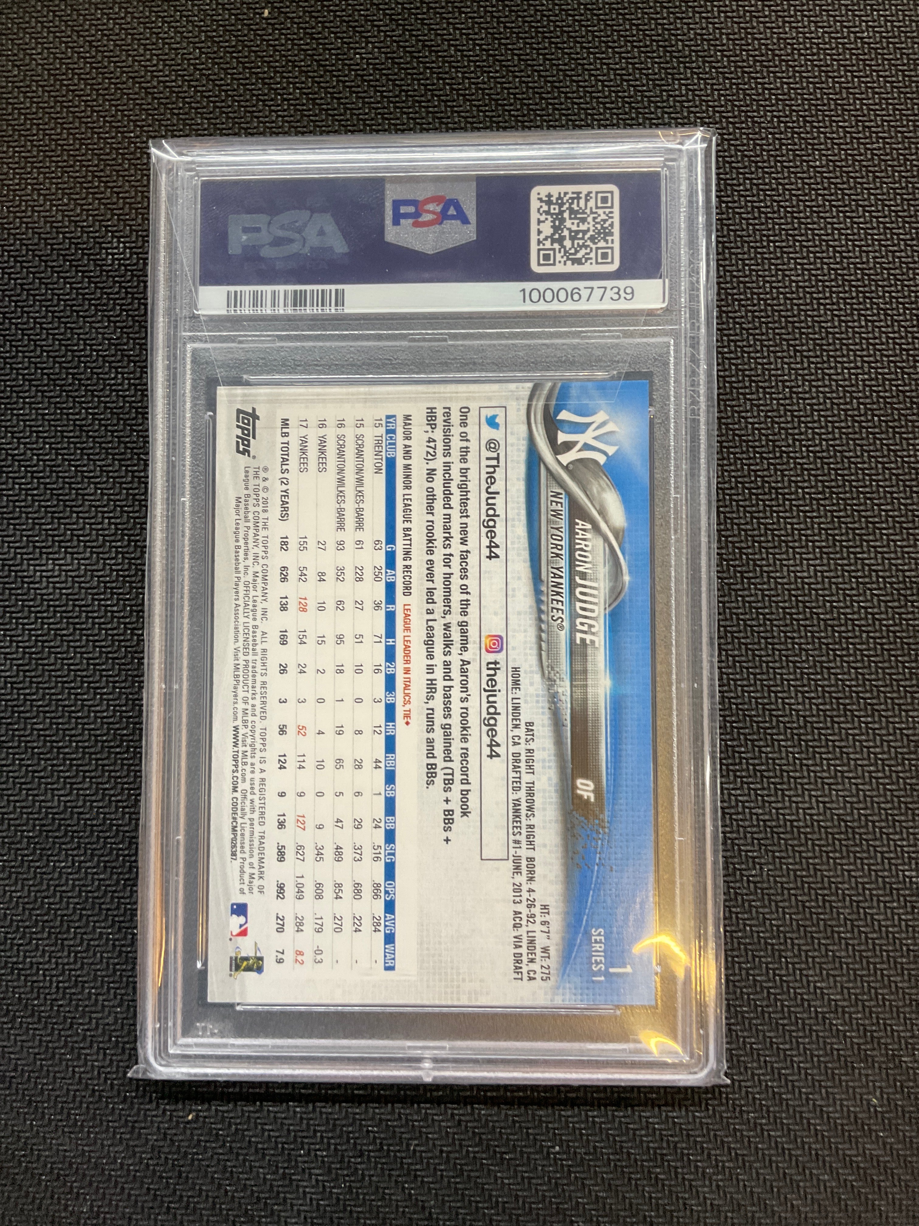 2018 Topps Aaron Judge Future Stars PSA 10 Yankees