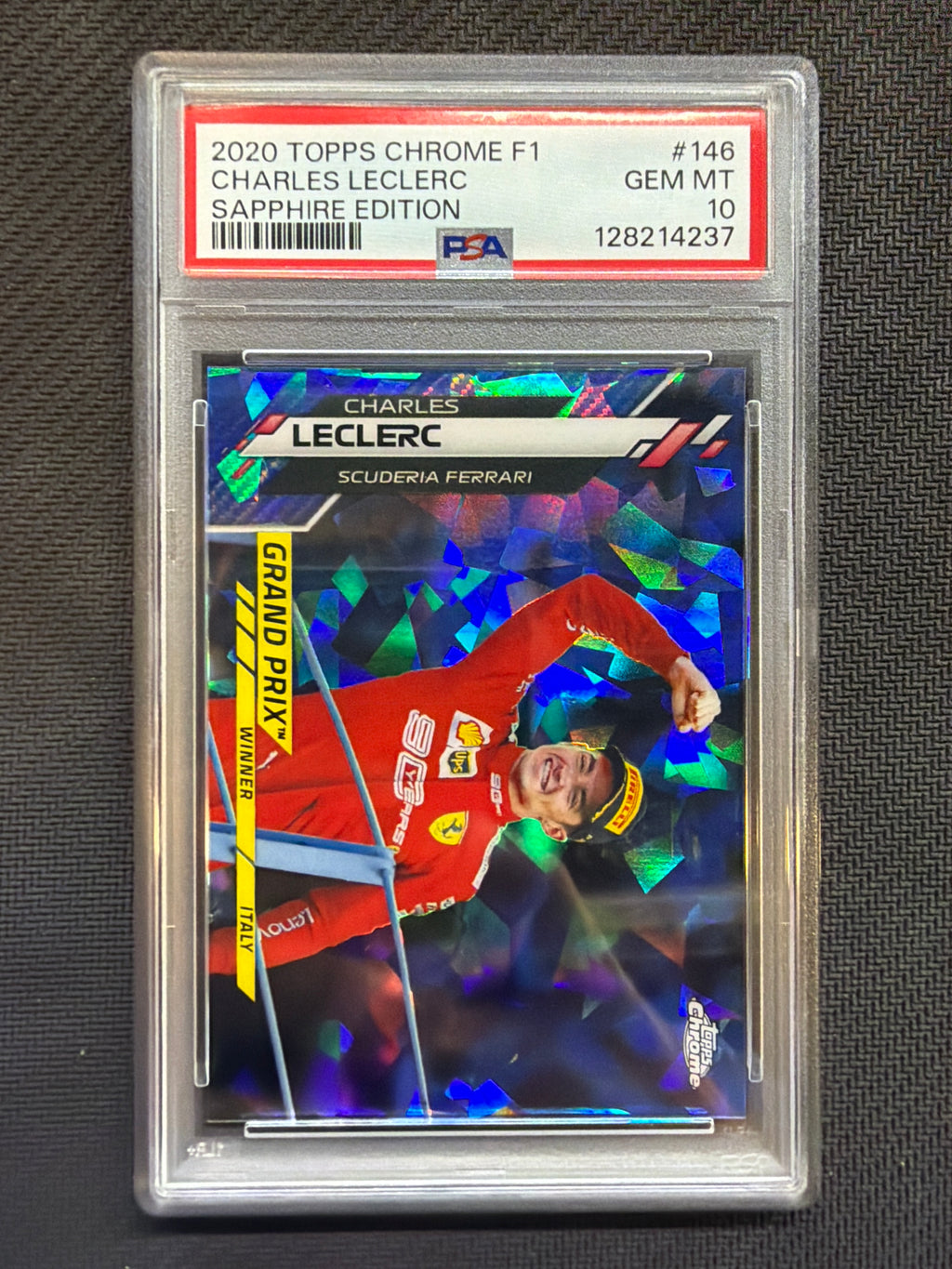 2020 Topps Chrome F1 Sapphire Charles Leclerc #146 PSA 10 Ferrari