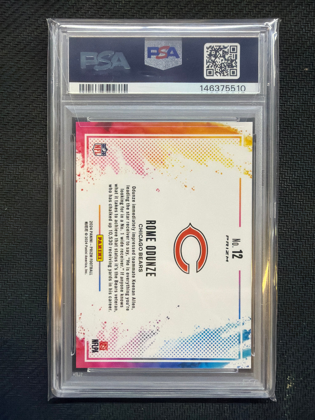 2024 Prizm Rome Odunze Rookie Color Blast #12 PSA 9 Bears 510