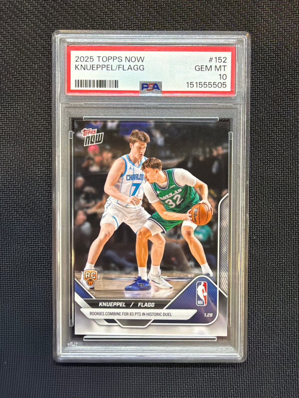 2025 Topps Now Cooper Flagg Kon Knueppel Rookie PSA 10 505