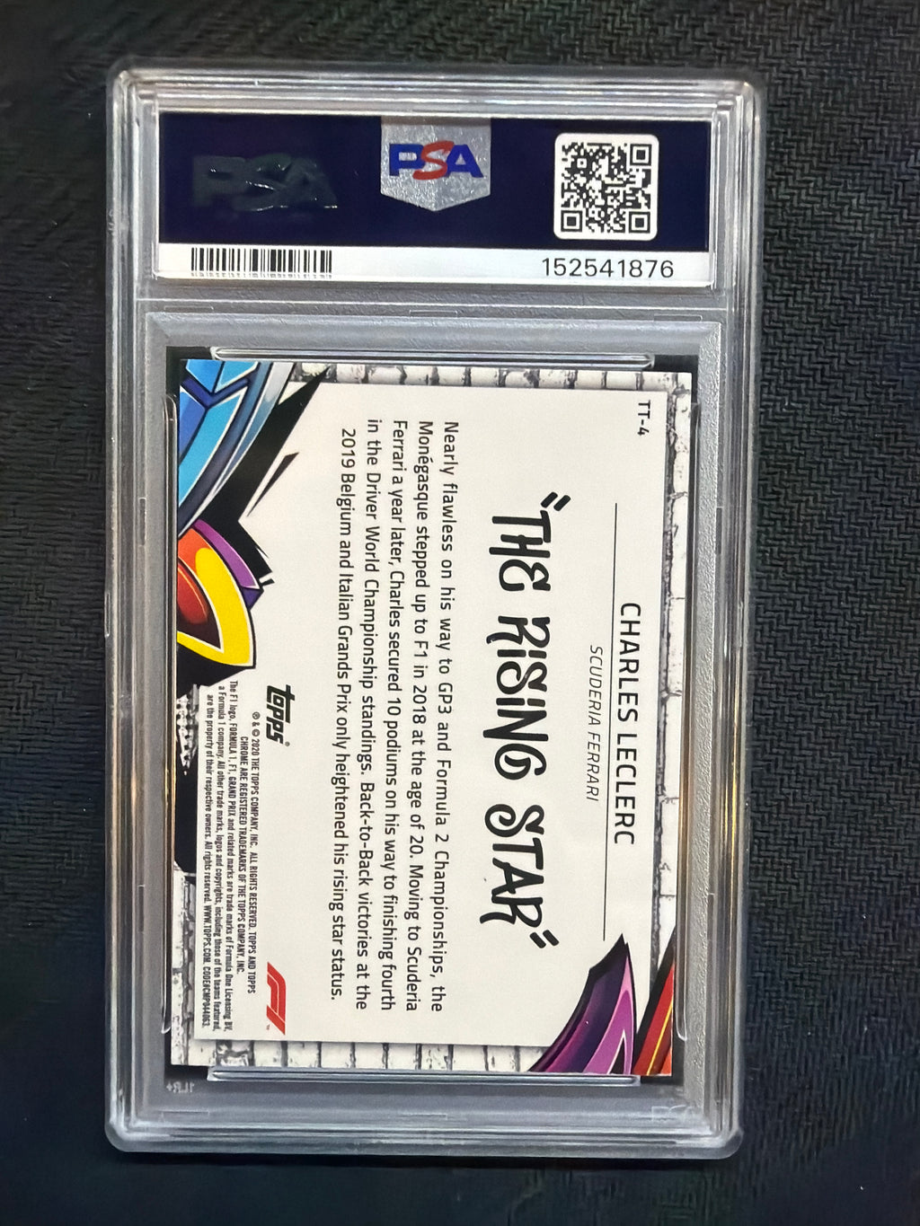 2020 Topps Chrome F1 Charles Leclerc Track Tags #4 PSA 9 Ferrari 876