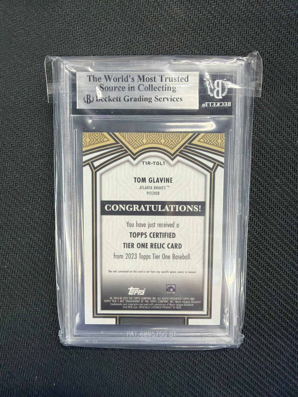 2023 Topps Tier One Tom Glavine /400 BGS 9 Braves