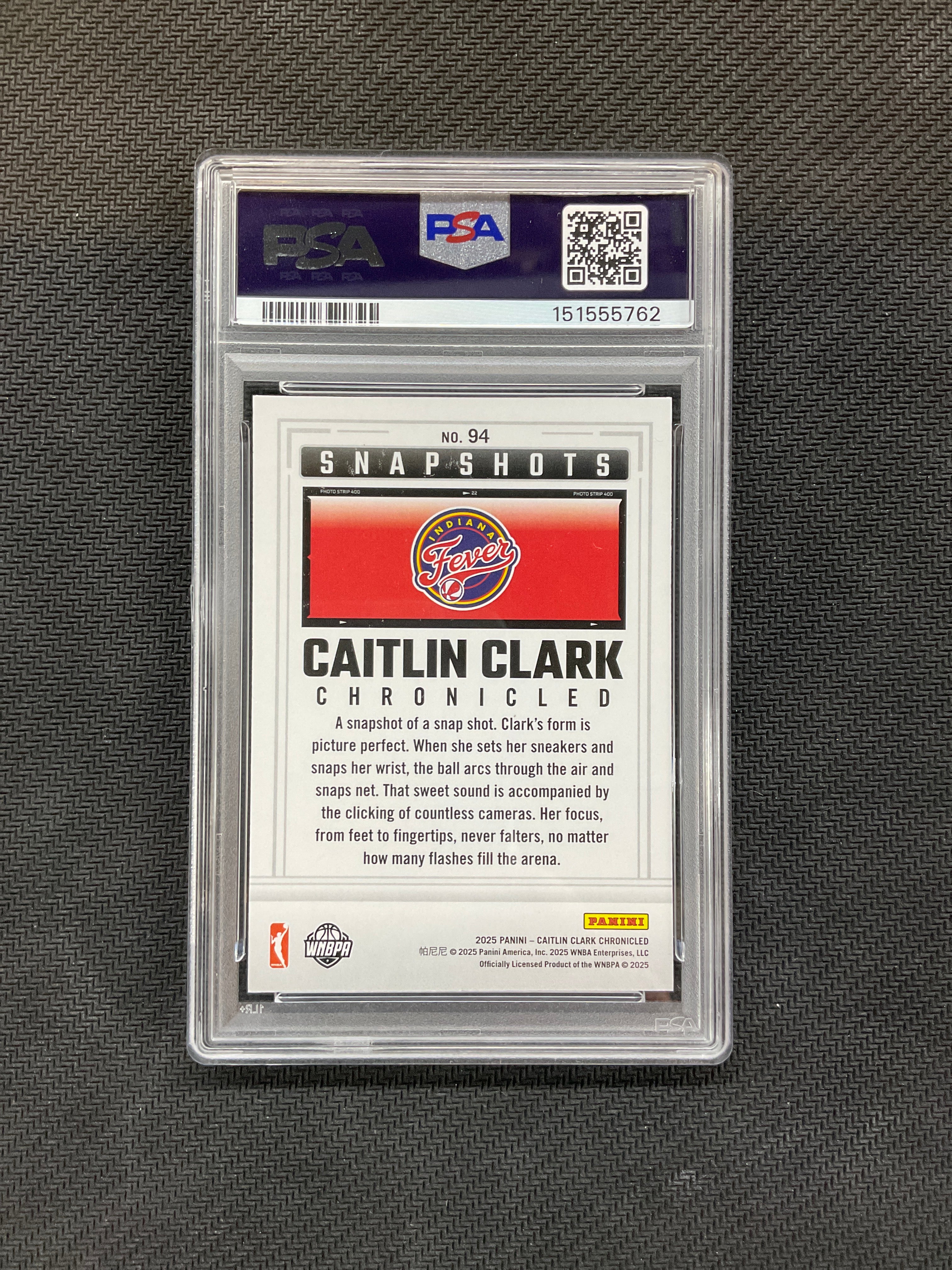 2025 Panini Caitlin Clark Chronicles Snaphots #94 PSA 9 762
