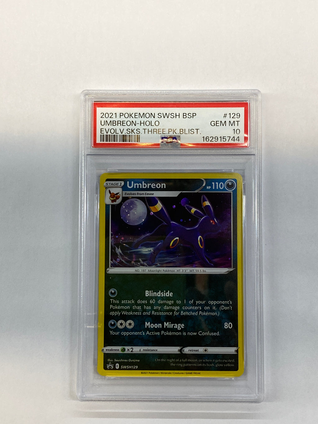 2021 Pokemon SWSH BSP Umbereon 129 Holo PSA 10