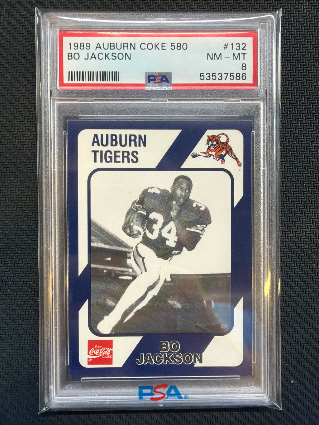 1989 Auburn Coke 580 Bo Jackson #132 PSA 8 Auburn