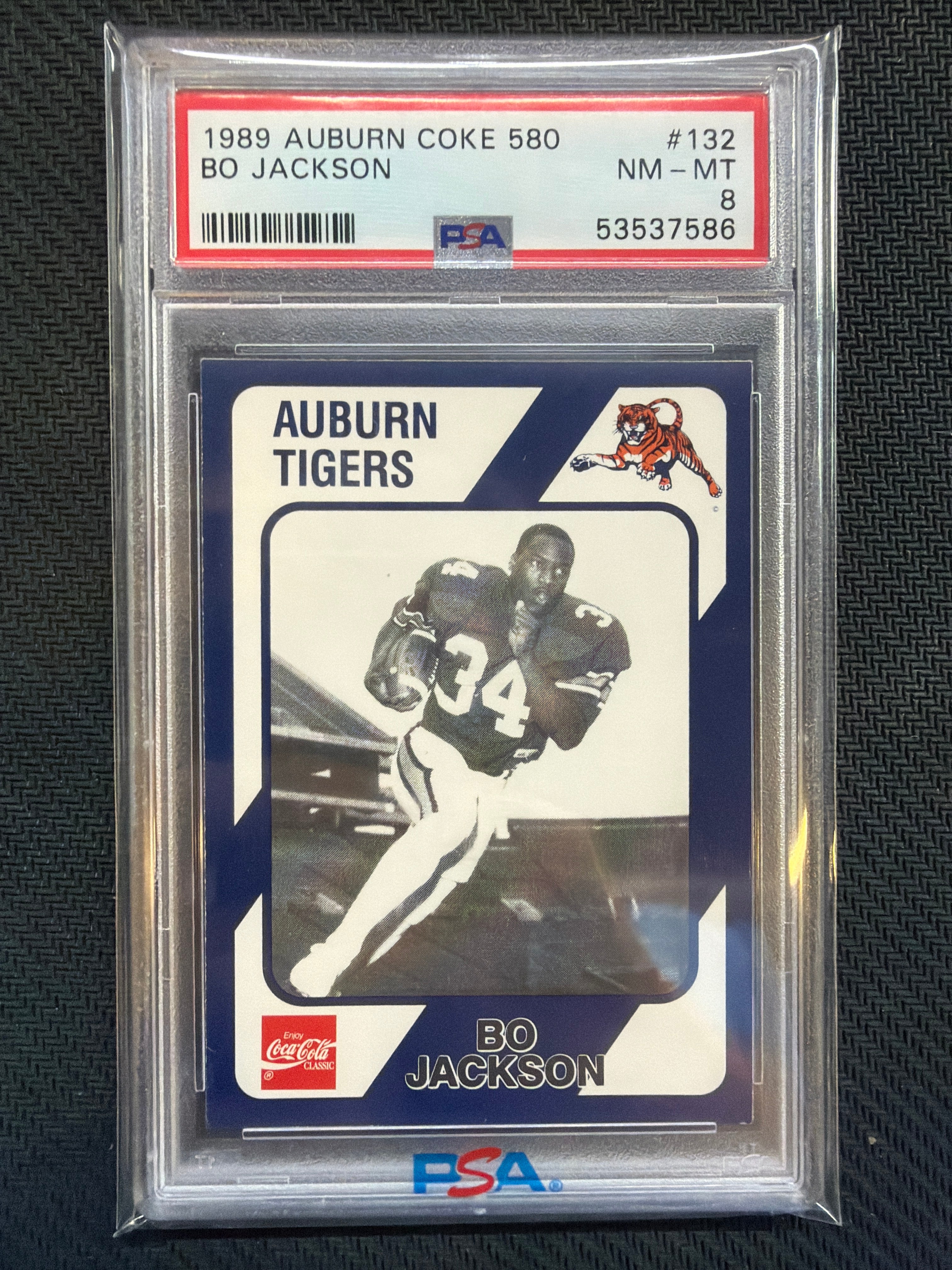 1989 Auburn Coke 580 Bo Jackson #132 PSA 8 Auburn