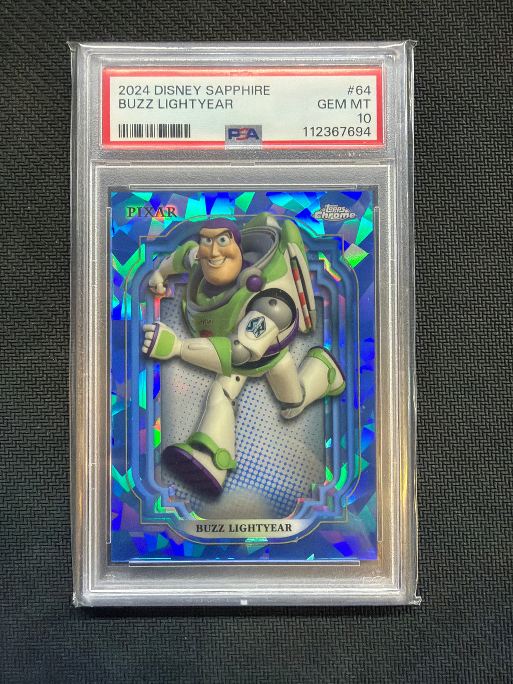 2024 Topps Chrome Disney Sapphire Buzz Lightyear #64 PSA 10