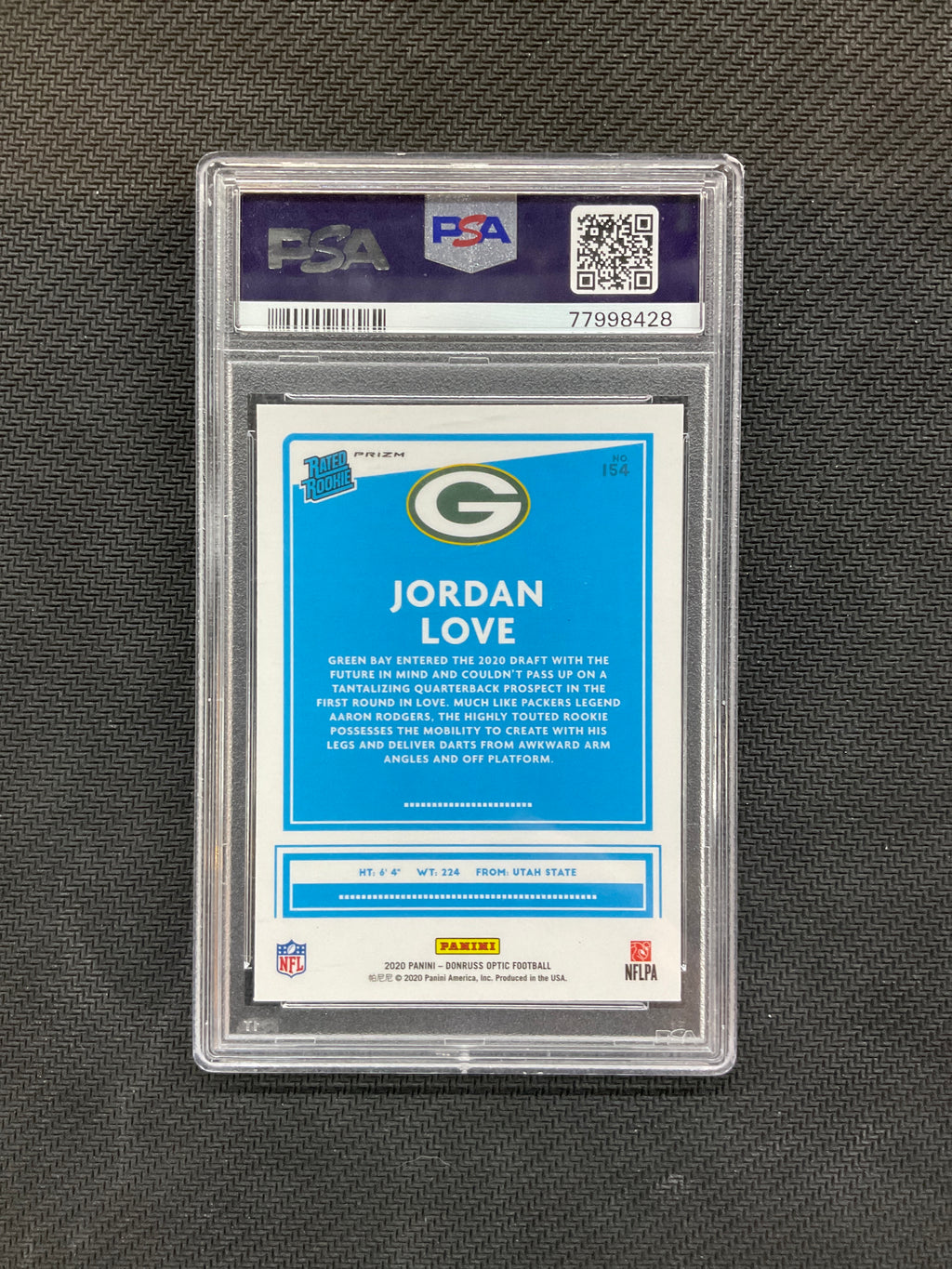 2020 Donruss Optic Jordan Love Red Mojo PSA 10 Rookie