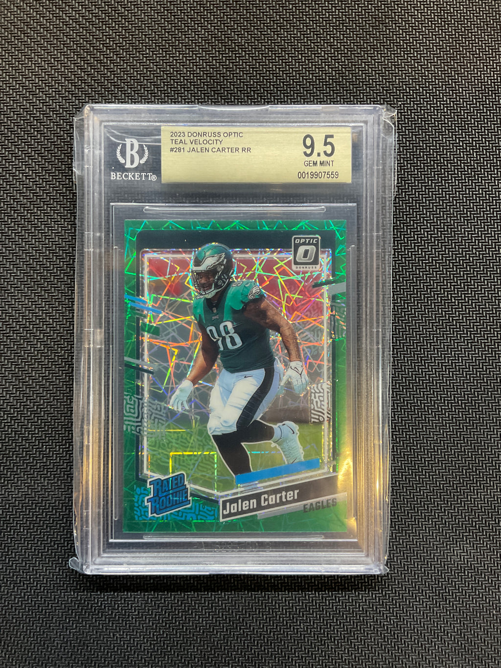 2023 Donruss Optic Jalen Carter Teal Velocity BGS 9.5