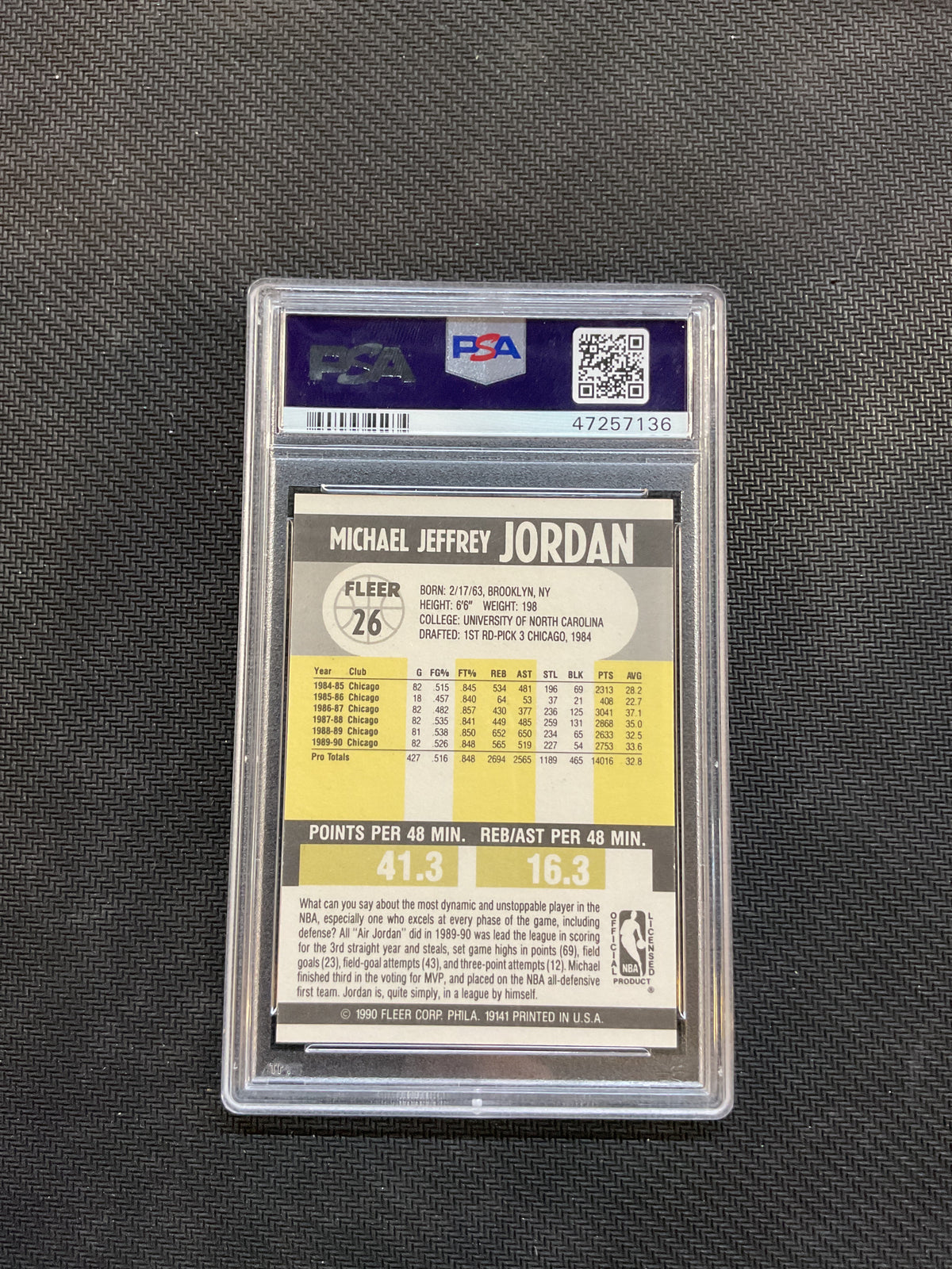 1990 Fleer Michael Jordan PSA 9 Bulls