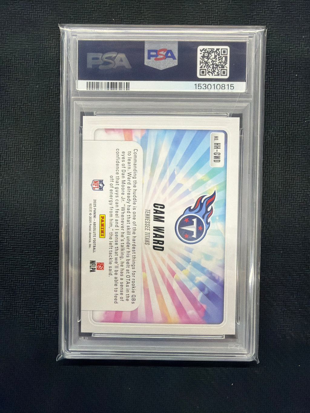 2025 Absolute Cam Ward Hog Heaven Rookie PSA 10 Titans