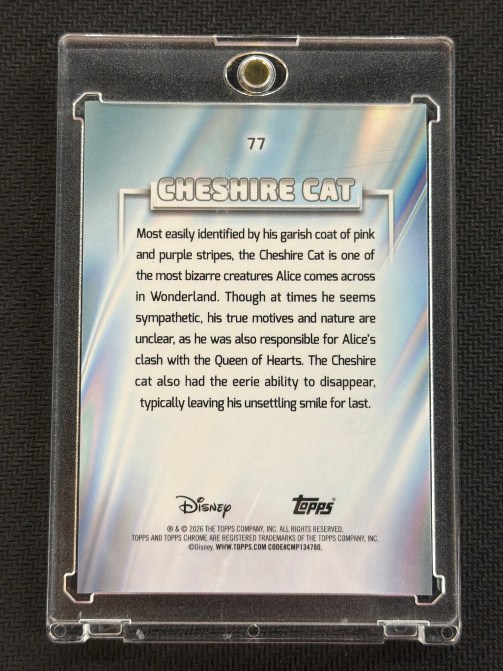 2026 Topps Chrome Disney Cheshire Cat White /30