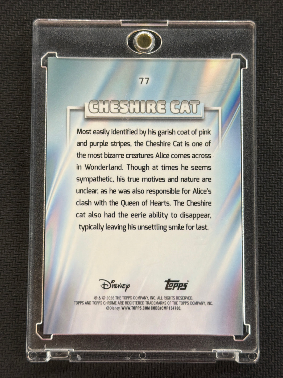 2026 Topps Chrome Disney Cheshire Cat White /30
