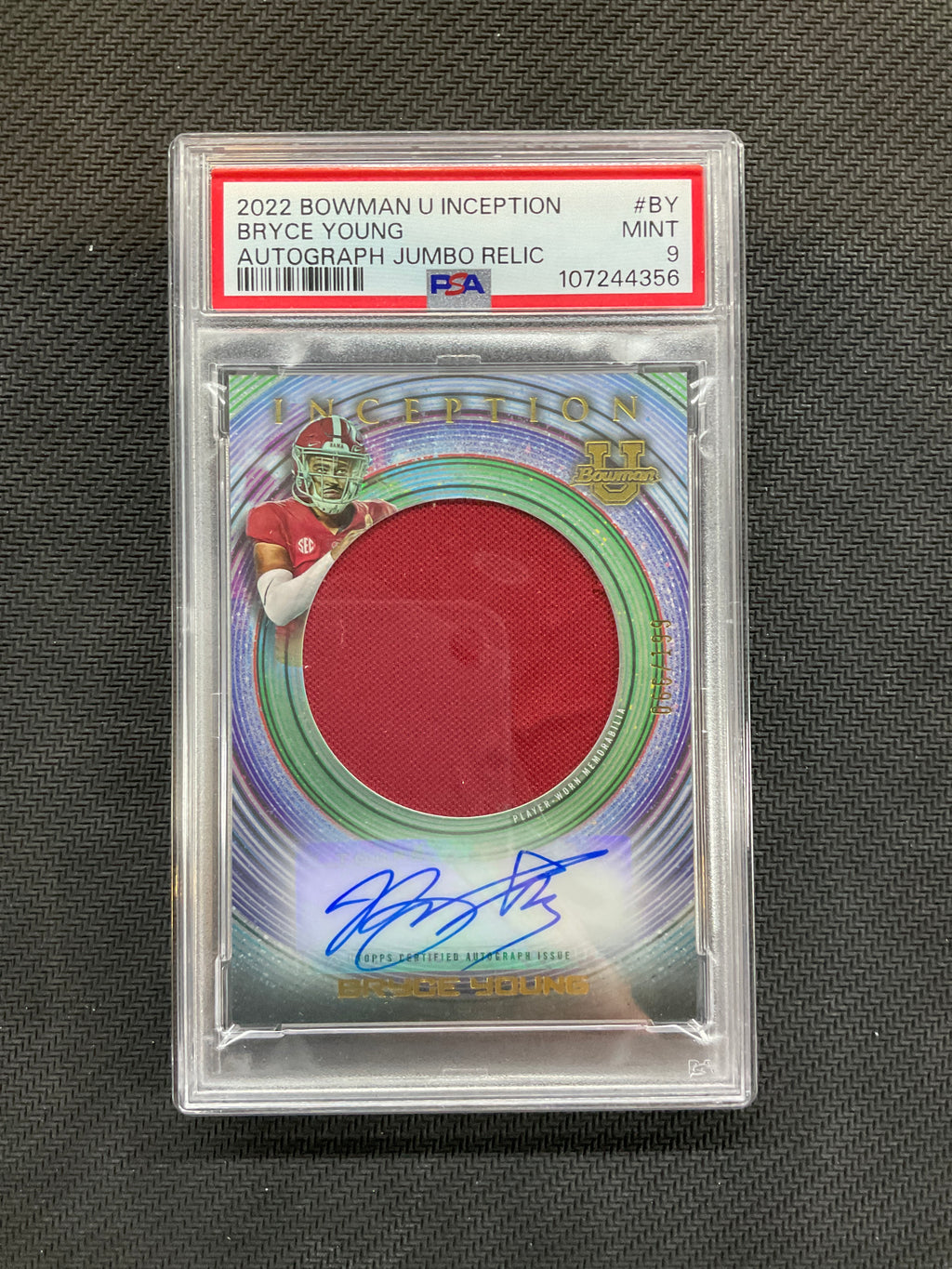 2022 Bowman U Inception Bryce Young Patch Auto /199 PSA 9 Alabama 356