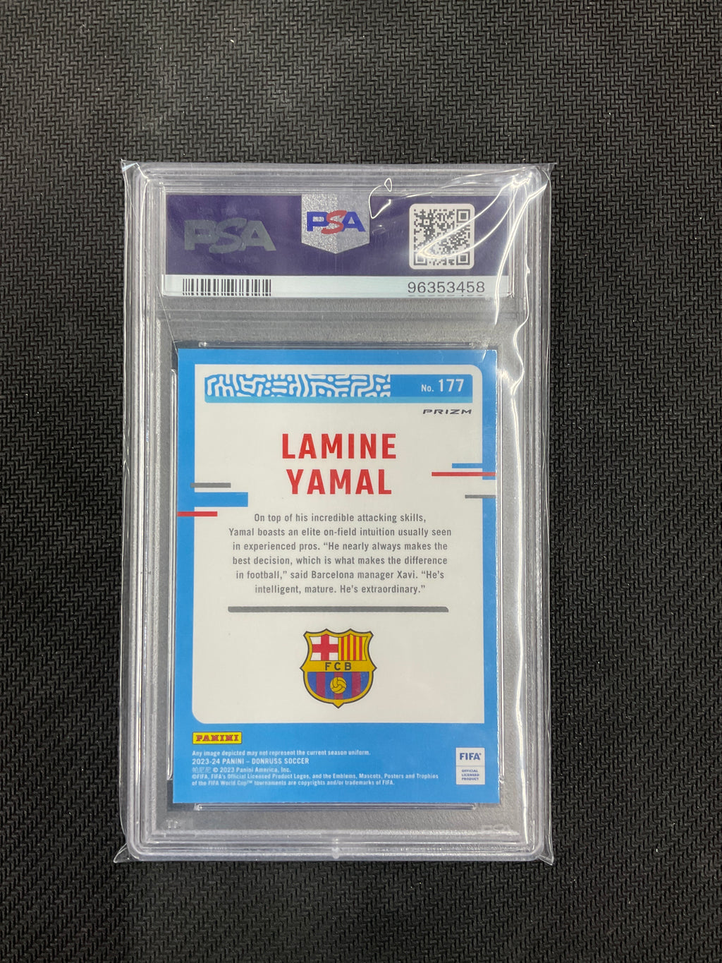2023/24 Donruss Optic FIFA Lamine Yamal Rookie Holo PSA 10 Barcelona