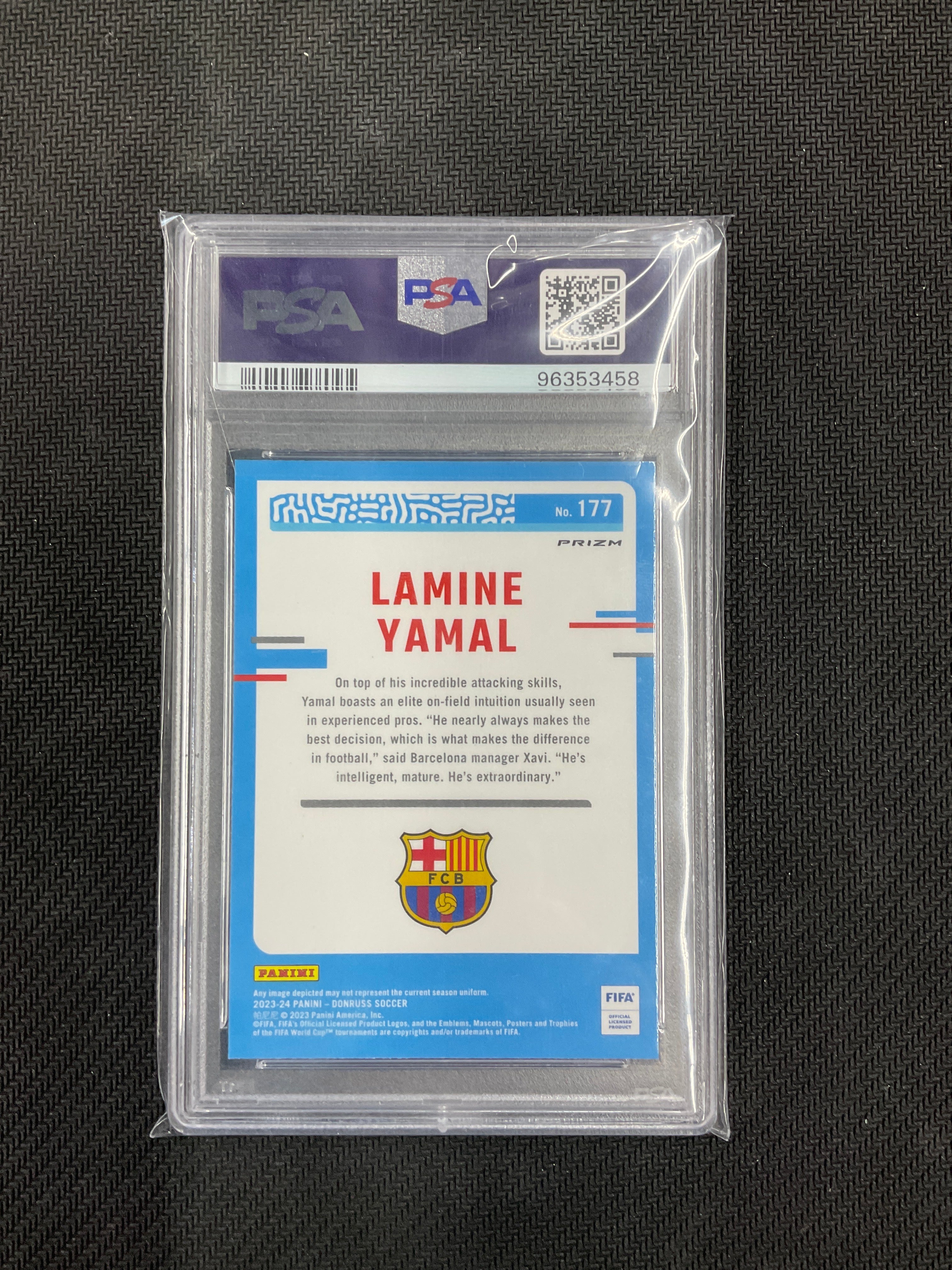 2023/24 Donruss Optic FIFA Lamine Yamal Rookie Holo PSA 10 Barcelona