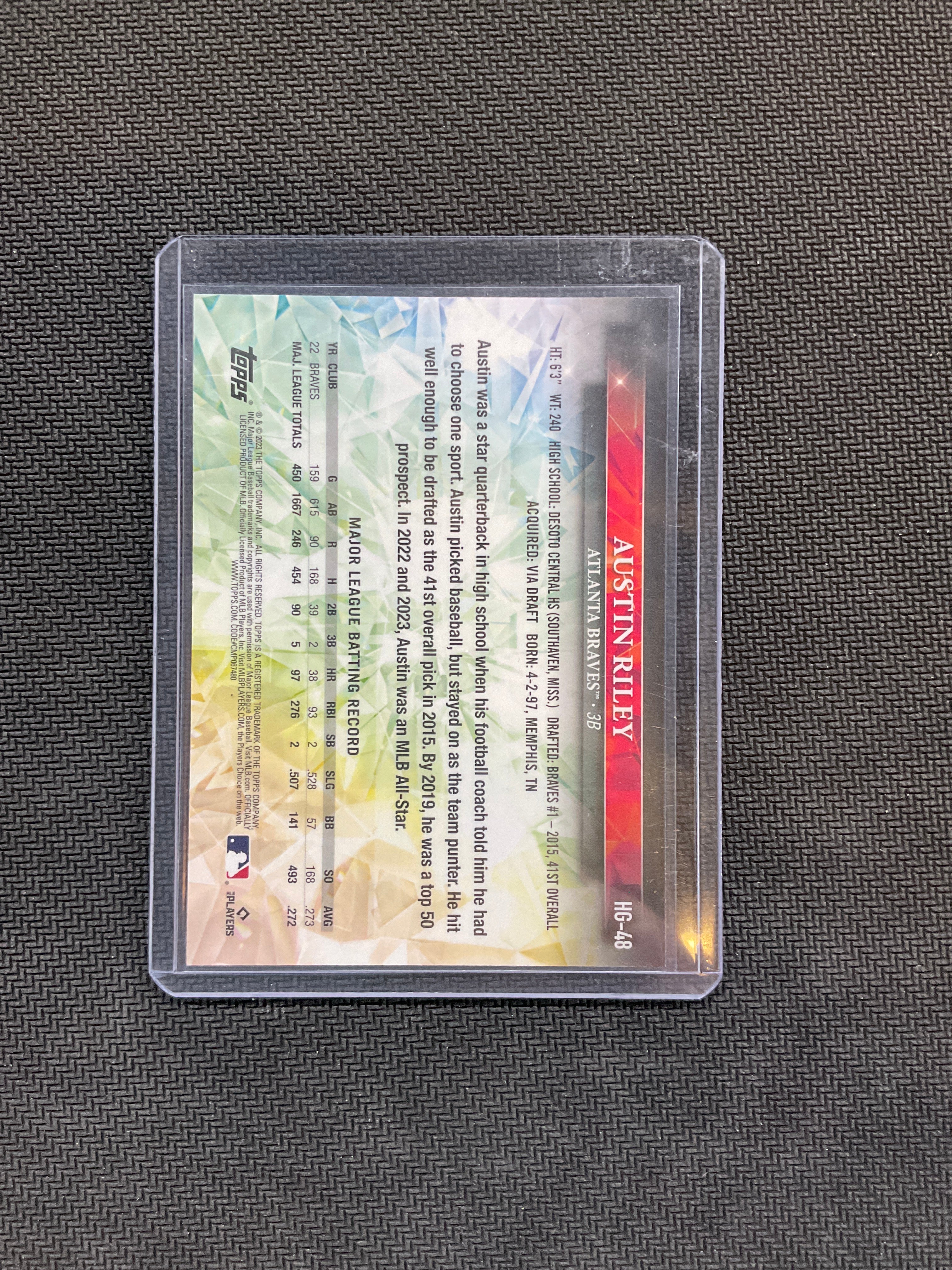 2023 Topps Chrome Sapphire Austin Riley Hidden Gems Case Hit Braves