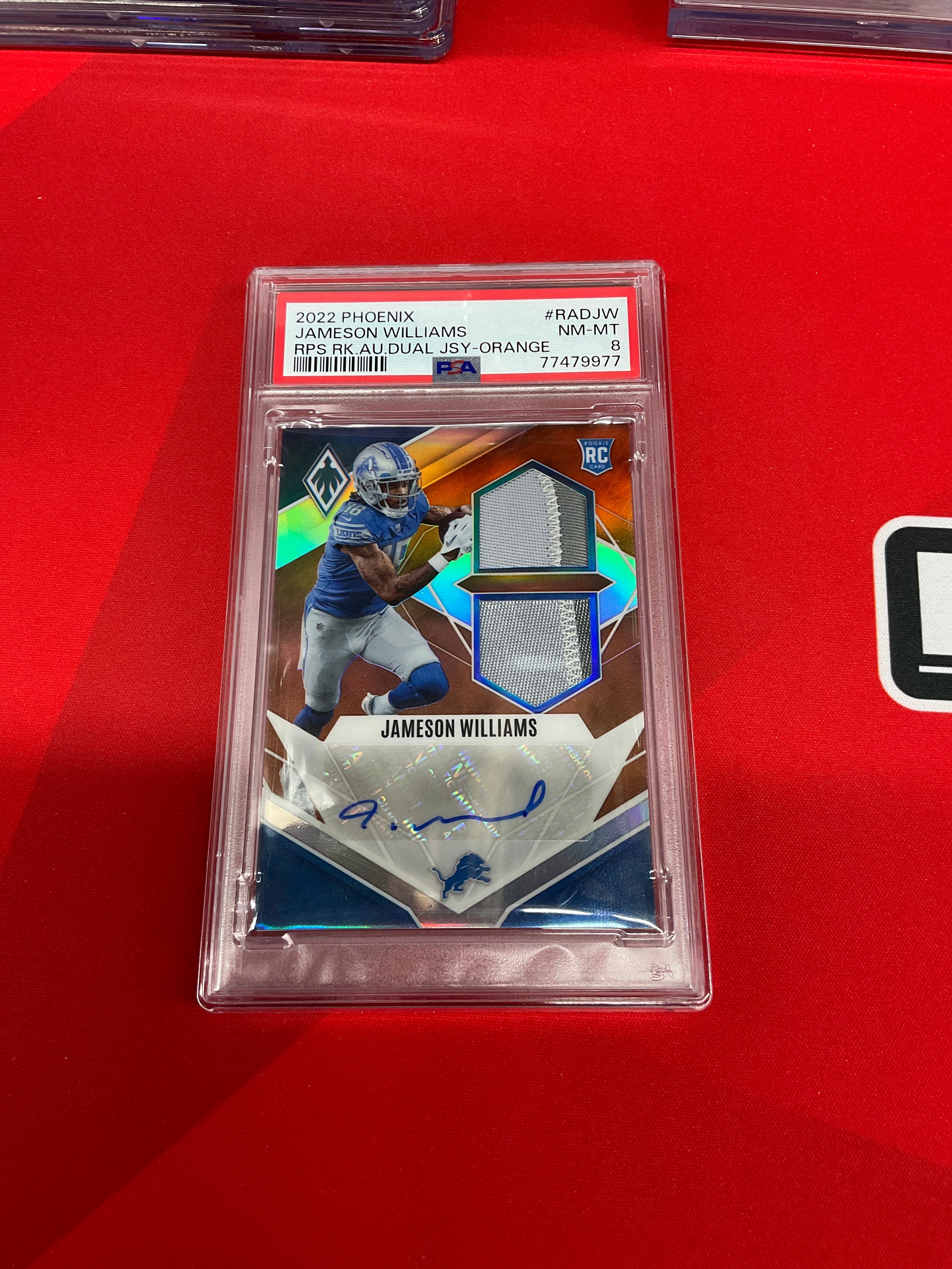 2022 Phoenix Jameson Williams Patch Auto /50 PSA 8 Lions