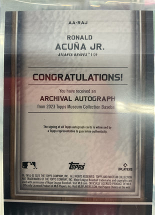 2023 Topps Museum Ronald Acuna Jr. Red Auto /10 braves