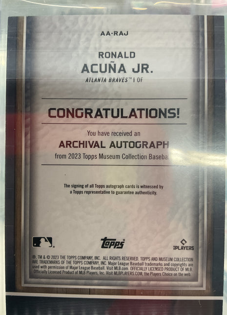 2023 Topps Museum Ronald Acuna Jr. Red Auto /10 braves