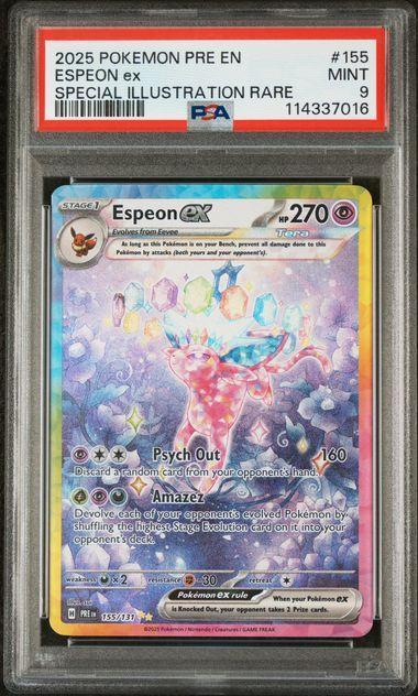 2025 Pokemon Prismatic Evolution Espeon ex 155 PSA 9