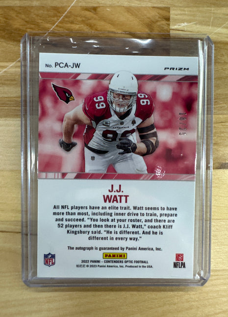 2022 Contenders Optic J.J. Watt Orange Auto /25