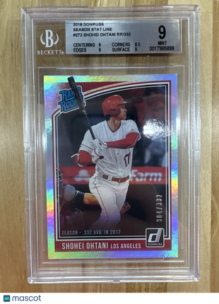 2018 Panini Donruss Shohei Ohtani Rookie /332 BGS 9