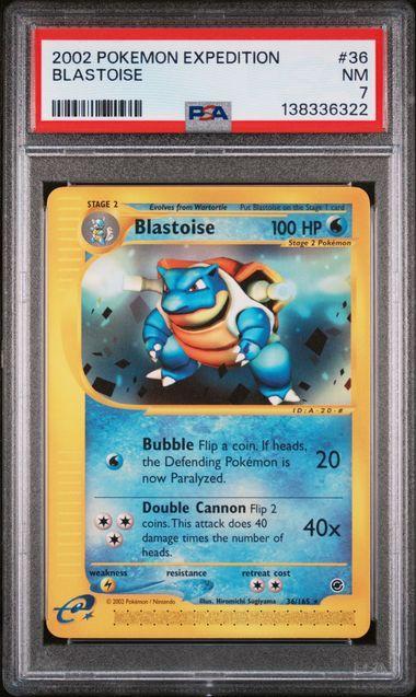 2002 Pokemon Expedition Blastoise 36 PSA 7
