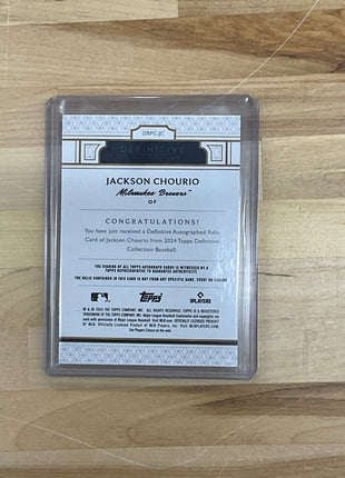 2024 Topps Definitive Jackson Chourio Patch Auto /10 Brewers