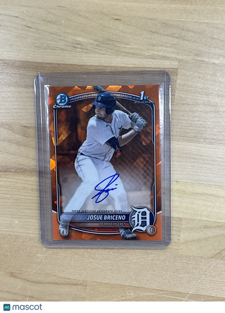 2025 Bowman Josue Briceno Orange Sapphire Auto /25 Tigers