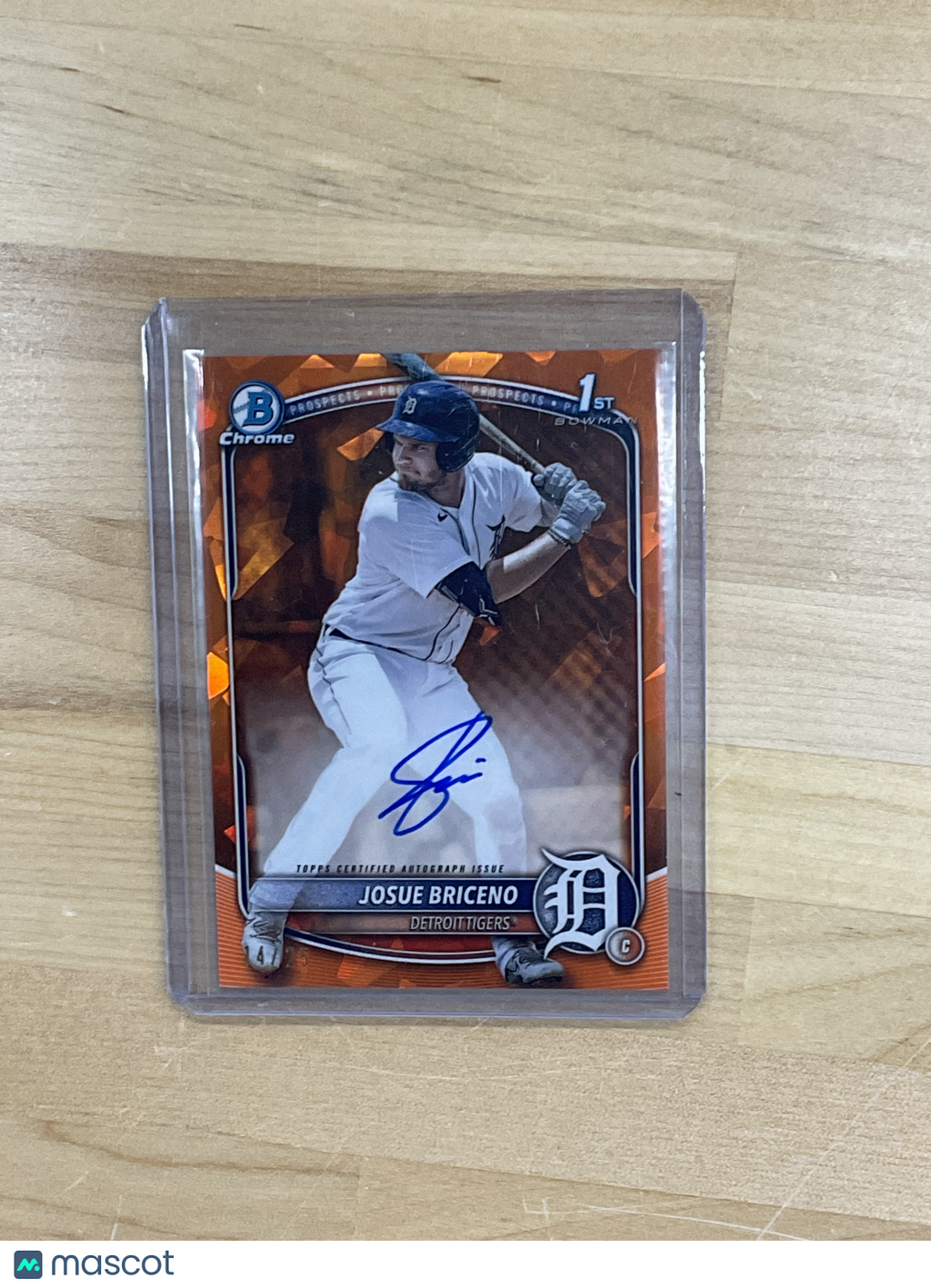 2025 Bowman Josue Briceno Orange Sapphire Auto /25 Tigers