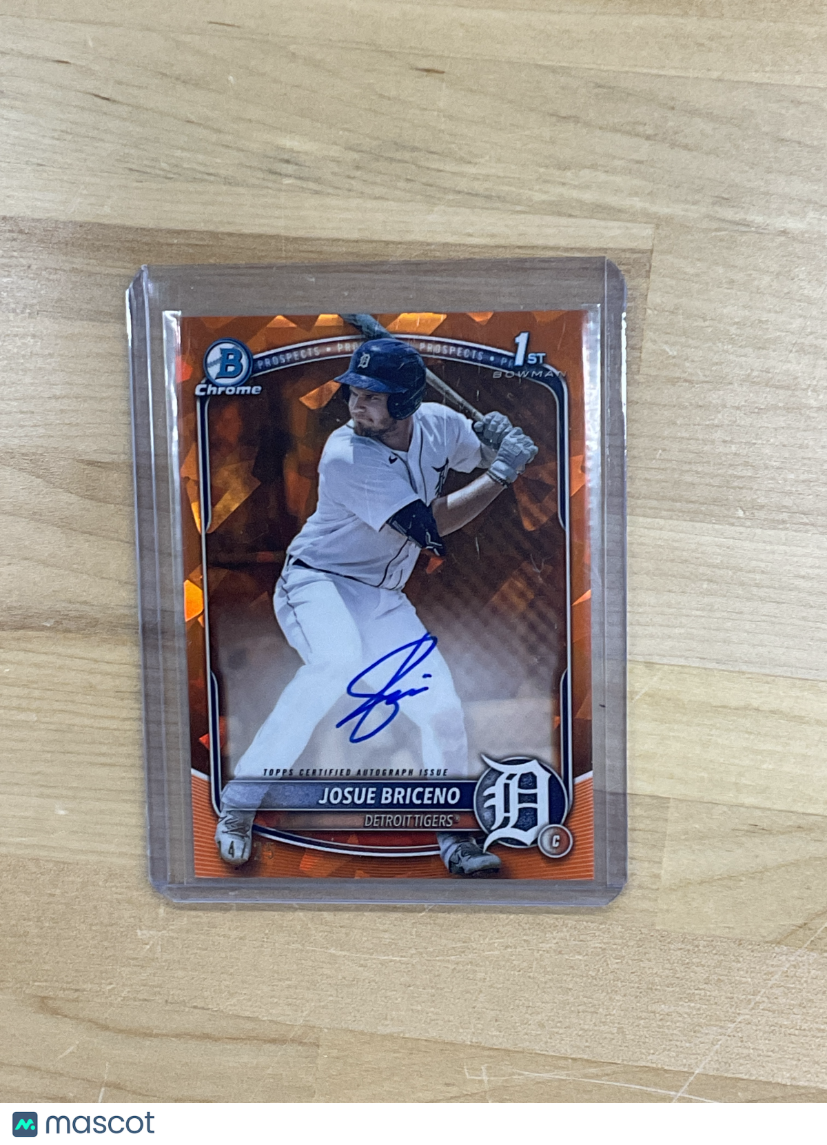 2025 Bowman Josue Briceno Orange Sapphire Auto /25 Tigers