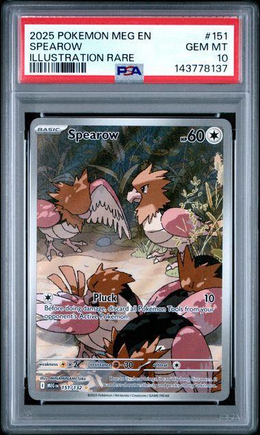 2025 Pokemon Mega Evolution Spearow 151 PSA 10