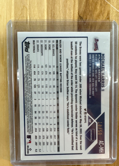 2023 Topps Chrome Michael Harris II Rookie Auto /50