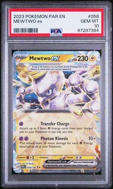 2023 Pokemon Paradox Rift Mewtwo ex 058 PSA 10