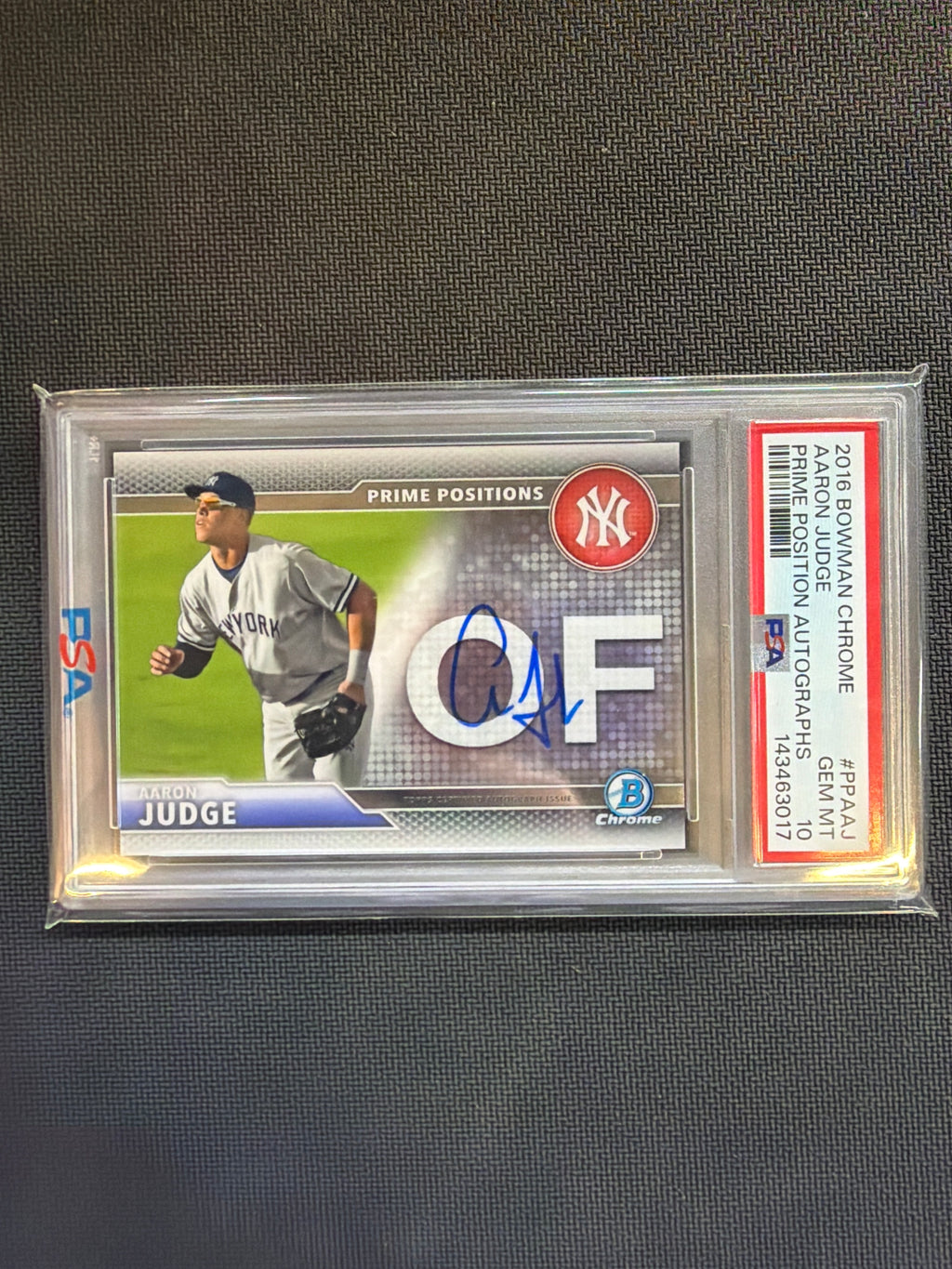 2016 Bowman Chrome Aaron Judge Prime Position Auto PSA 10 Yankees