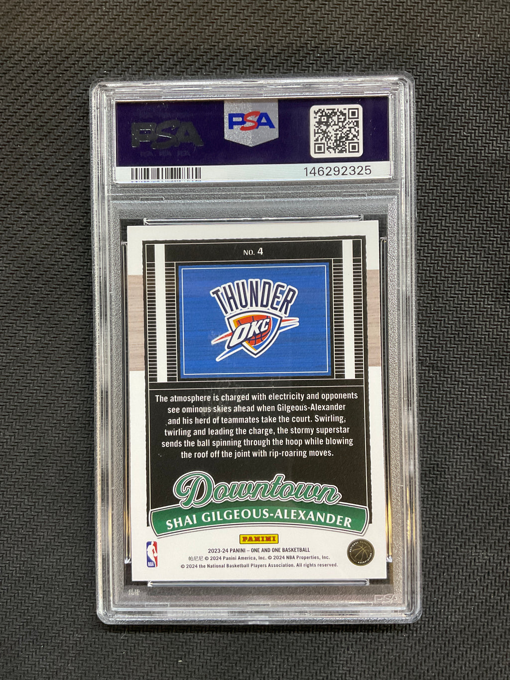 2023 Panini One And One Shai Gilgeous Alexander Downtown PSA 10 Thunder