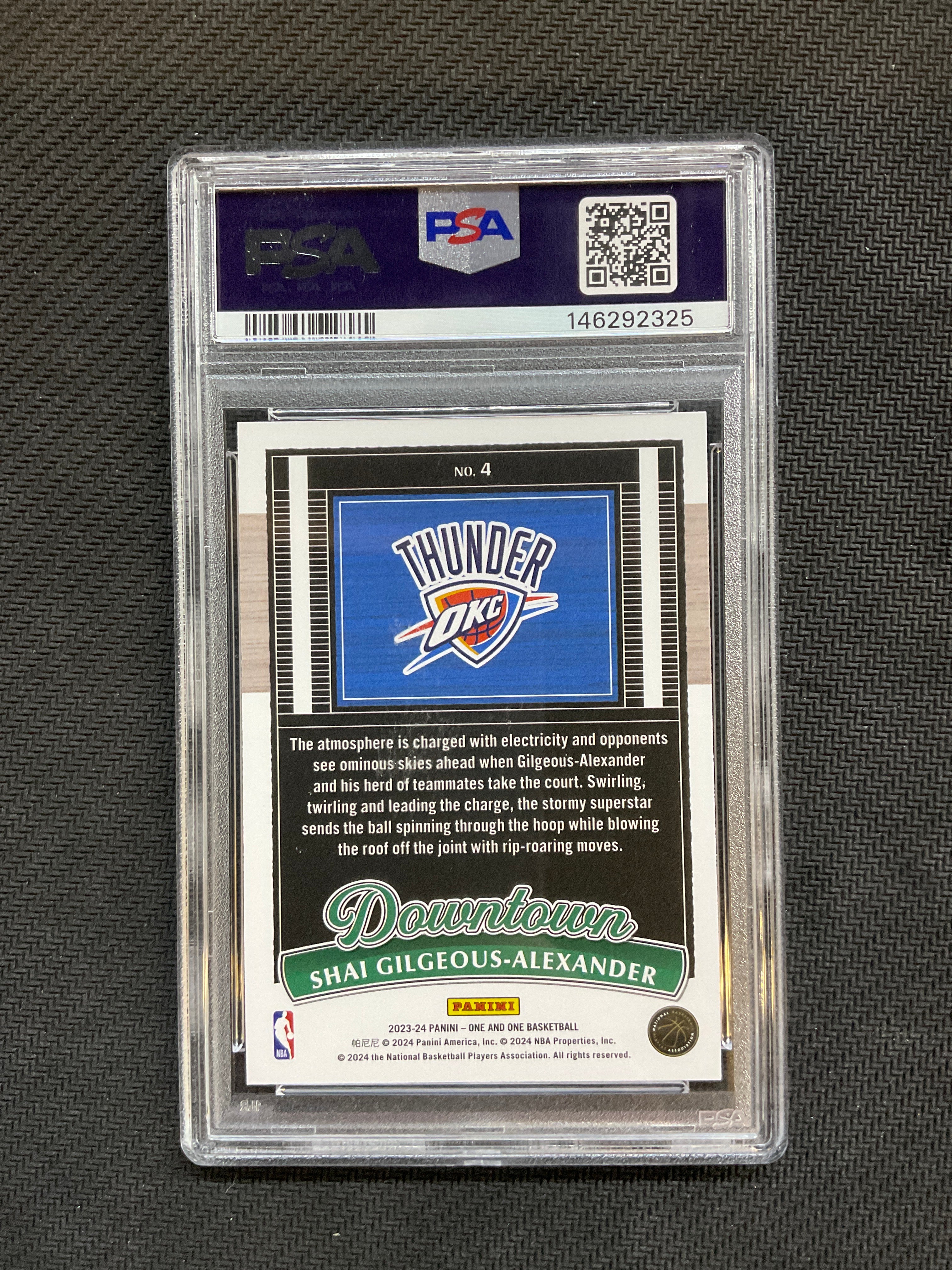 2023 Panini One And One Shai Gilgeous Alexander Downtown PSA 10 Thunder