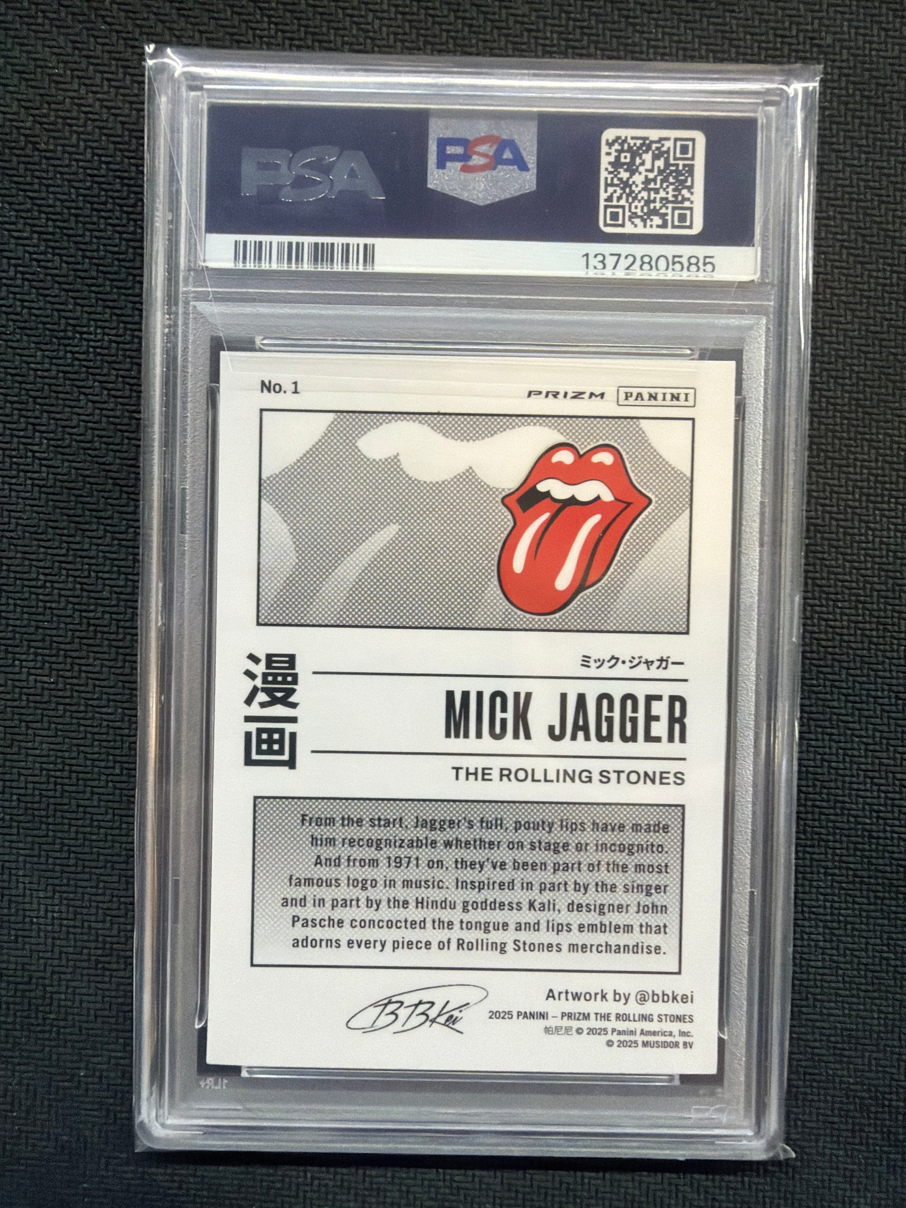 2025 Prizm Rolling Stones Mick Jagger Manga #1 PSA 10 585