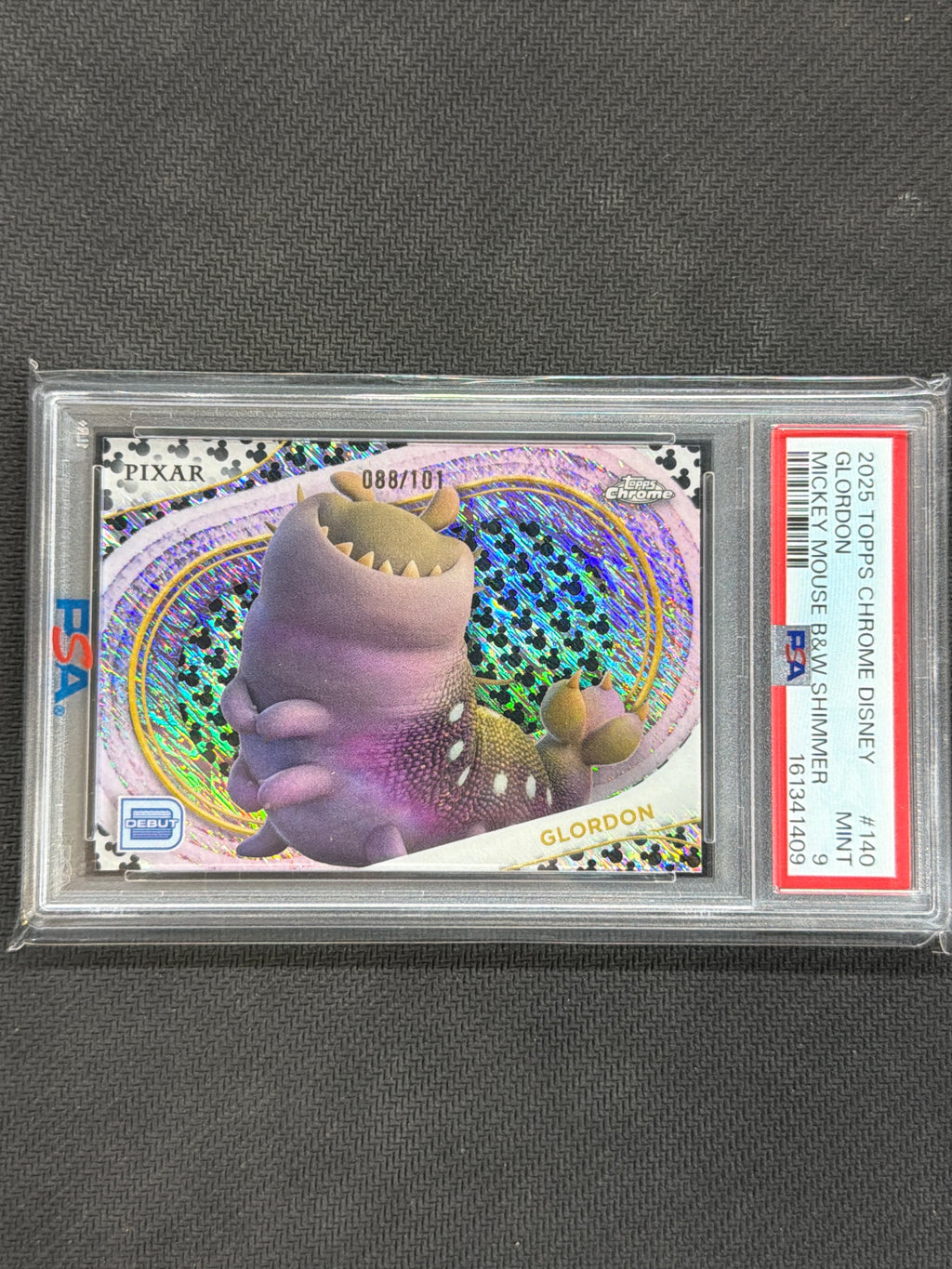 2025 Topps Chrome Disney Glordon Black & White PSA 9 409