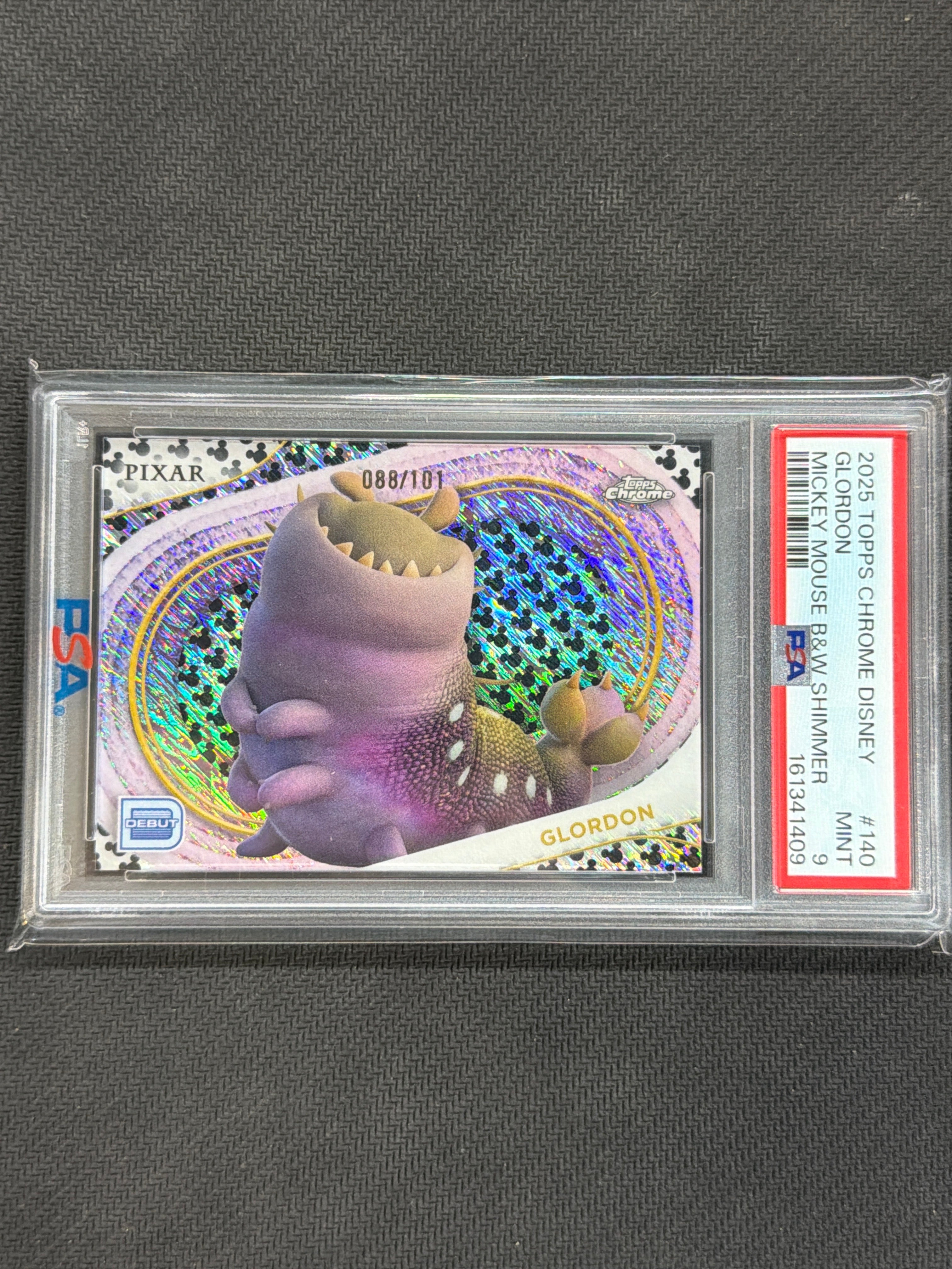 2025 Topps Chrome Disney Glordon Black & White PSA 9 409